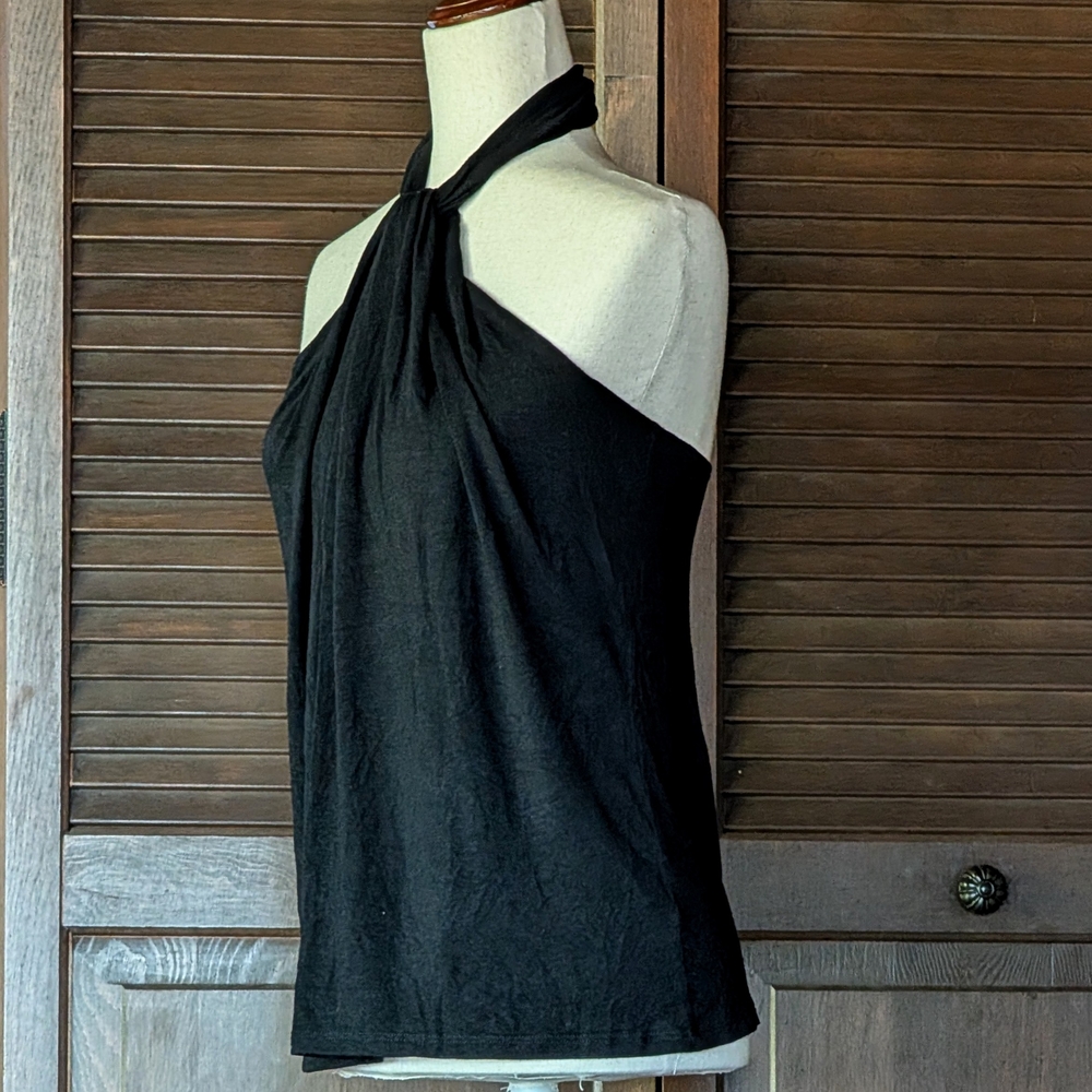 RACHEL PALLY Elegant Black Halter Top - Medium
